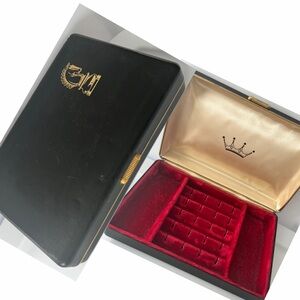 Vintage HICKOK Black Hinged Case with Gold Horse Knight Emblem